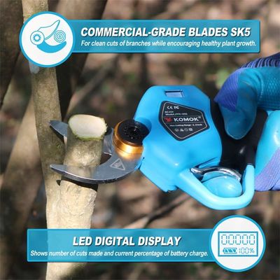 Blaue LED-Anzeige, elektrische Schere zum Fällen von Bäumen, batteriebetrieben